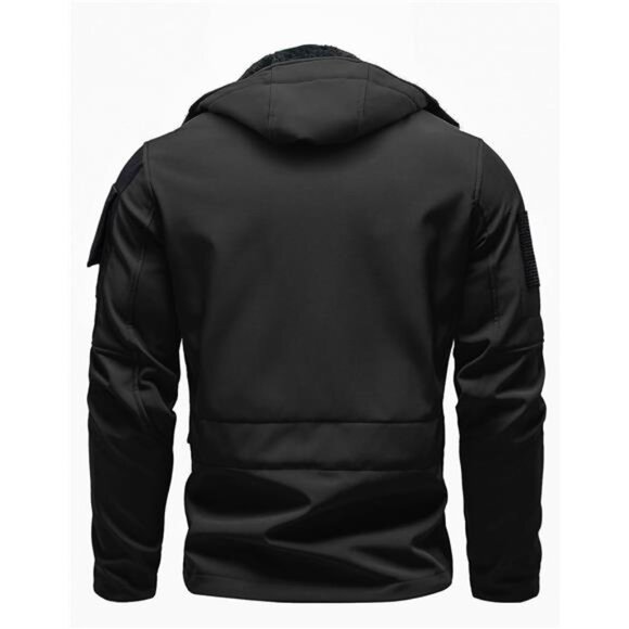 Mens Tactical Jacket Softshell Water Resistant Lightweight Hooded Windbreaker Co - Picture 3 of 6